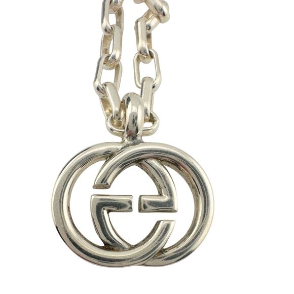 GUCCI Interlocking GG Necklace 20" with Green Snake Box & Dust Bag - Picture 1 of 16